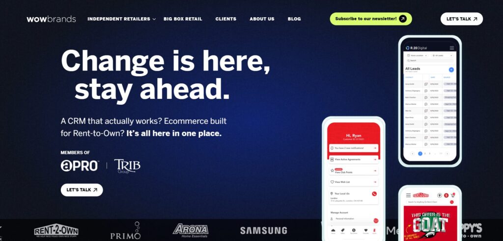 wow brands homepage